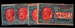 93518) ITALIA- 30 C. Soprast. Pechino - ESPRESSI - 1917-MLH*-LA VENDITA E RIFERITA A 1 SOLO FRANCOBOLLO - Pékin