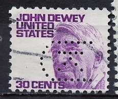 Etats Unis - Vereinigte Staaten - USA 1967-68 Y&T N°823A - Michel N°970 (o) - 30c J Dewey - Perforé UK - Zähnungen (Perfins)