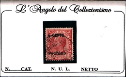 93526) ITALIA- 4 C. Su 10 C. Emissioni Ordinarie Sopras. Pechino E In Moneta Cinese (centesimi O Dollari) - 1918-USATO - Pechino