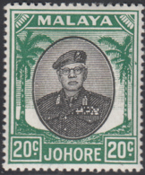 Malaya  Johore 1949-55 MH Sc 141 20c Sultan Ibrahim Variety - Johore