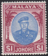 Malaya  Johore 1949-55 MH Sc 148 $1 Sultan Ibrahim - Johore