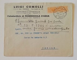 Busta Di Lettera Stradella-Torino - 19/08/1944 Affrancata Con 50cent. Pacchi Usato Come Francobollo - Postal Parcels