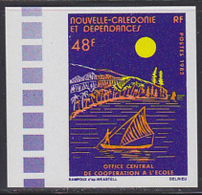 NEW CALEDONIA (1982) Native Sailboat. Full Moon. Imperforate. Scott No 481, Yvert No 464. Central Education - Non Dentelés, épreuves & Variétés