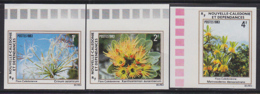 NEW CALEDONIA (1983) Caledonian Flowers. Set Of 3 Imperforate15s. Scott No 483-5, Yvert No 469-71. - Geschnittene, Druckproben Und Abarten