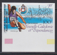 NEW CALEDONIA (1987) Long Jump. Imperforate. Scott No 570, Yvert No 548. 8th South Pacific Games. - Ongetande, Proeven & Plaatfouten