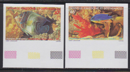 NEW CALEDONIA (1988) Tropical Fish. Set Of 2 Imperforates. Scott Nos 573-4, Yvert Nos 551-2. - Sin Dentar, Pruebas De Impresión Y Variedades