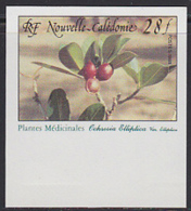 NEW CALEDONIA (1988) Elliptic Yellowwood (Ochrosia Elliptica). Imperforate. Scott No 578, Yvert No 556. - Ongetande, Proeven & Plaatfouten