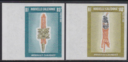 NEW CALEDONIA (1990) Indigenous Money. Set Of 2 Imperforates. Scott Nos 629-30, Yvert Nos 592-3. - Geschnittene, Druckproben Und Abarten