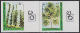 NEW CALEDONIA (1984) Native Plants. Set Of 2 Imperforates. Scott Nos C195-6, Yvert Nos PA238-9. - Geschnittene, Druckproben Und Abarten