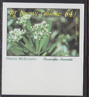 NEW CALEDONIA (1988) Rauvolfia Sevenetti. Imperforate. Scott No 579, Yvert No PA258. Medicinal Plants. - Ongetande, Proeven & Plaatfouten