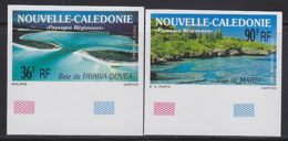 NEW CALEDONIA (1991) Scenic Views. Set Of 2 Imperforates. Scott Nos C224-5, Yvert Nos PA276-7. - Ongetande, Proeven & Plaatfouten