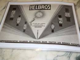 ANCIENNE PUBLICITE SUPERCHRONOMETRE HELBROS  1926 - Autres & Non Classés
