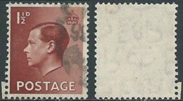 1936 GREAT BRITAIN USED SG 459 1 1/2d INVERTED WMK - RC12 - Oblitérés