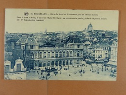 Bruxelles Gare Du Nord Et Panorama Pris De L'Hôtel Cécile - Chemins De Fer, Gares