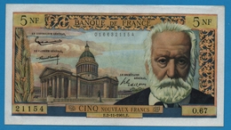 FRANCE 5 Nouveaux Francs 2.11.1961 "V.Hugo"		# O.67  21154 - 5 NF 1959-1965 ''Victor Hugo''