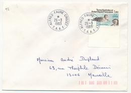 TAAF - Env. Aff 1,80 Canard D'Eaton - Obl Alfred Faure Crozet 26/3/1983 - Storia Postale