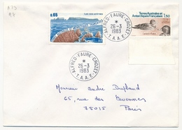 TAAF - Env. Aff 0,65 Ile Des Apôtres + 1,50 Canard D'Eaton - Obl Alfred Faure Crozet 26/3/1983 - Storia Postale