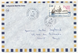 TAAF - Env. Aff 2,30 Chalutier Austral - Obl Alfred Faure Crozet 1/1/1984 - Briefe U. Dokumente