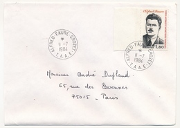 TAAF - Env. Aff 1,80 Alfred Faure - Obl Alfred Faure Crozet 11/07/1984 - Brieven En Documenten