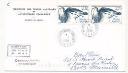 TAAF - Enveloppe 2,70 Manchot à Jugulaire - Obl Alfred Faure Crozet - 1/1/1999 - Cartas & Documentos