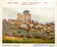 CHATEAUNEUF DU PAPE PUBLICITE COGNAC BISQUIT DUBOUCHE ET CIE - Chateauneuf Du Pape