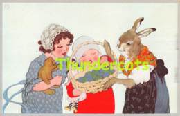 CPA ILLUSTRATEUR FRANZISKA SCHENKEL ENFANT PAQUES LAPIN ARTIST SIGNED CHILD EASTER BUNNY MEISSNER & BUCH - Schenkel, Franziska