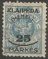 Klaipeda (Memel) - 1923 Lithuania Overprint 25/5 (Upper Case) Used    Mi 125 - Gebruikt