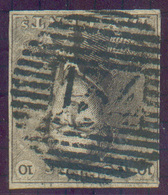 N°1 - Epaulette 10 Centimes Brune, TB Margée Et Obl. P.134 ZELE Nette. Bon Bureau. - TB - 15306 - 1849 Epaulettes
