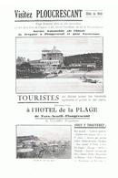 Publicité Visitez PLOUGRESCANT à L'Hôtel De La Plage Des Années 1950 - Advertising