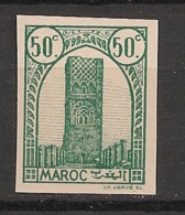Maroc - 1943-44 - N°Yv. 207 - Tour Hassan 50c Vert - Non Dentelé / Imperf. - Neuf Luxe ** / MNH / Postfrisch - Neufs