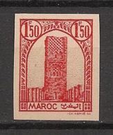 Maroc - 1943-44 - N°Yv. 213 - Tour Hassan 1f50 Rouge - Non Dentelé / Imperf. - Neuf Luxe ** / MNH / Postfrisch - Neufs