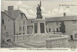 LOZERE : St Alban, La Place Et Le Monument Aux Morts... - Saint Alban Sur Limagnole