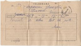 TELEGRAPH, TELEGRAMME SENT FROM BRASOV TO PETROSANI, 1946, ROMANIA - Telegraphenmarken