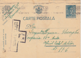 KING MICHAEL, CENSORED BUCHAREST NR 289/B2, WW2, PC STATIONERY, ENTIER POSTAL, 1942, ROMANIA - 2de Wereldoorlog (Brieven)