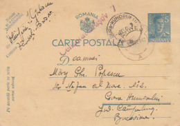 KING MICHAEL, CENSORED BRASOV NR 7, WW2, PC STATIONERY, ENTIER POSTAL, 1942, ROMANIA - World War 2 Letters