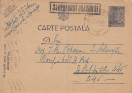 KING MICHAEL, CENSORED BRASOV NR 31, WW2, PC STATIONERY, ENTIER POSTAL, 1943, ROMANIA - World War 2 Letters