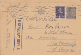 KING MICHAEL, CENSORED DEVA NR 6, WW2, PC STATIONERY, ENTIER POSTAL, 1944, ROMANIA - World War 2 Letters