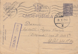 KING MICHAEL, CENSORED DEVA NR 11, WW2, PC STATIONERY, ENTIER POSTAL, 1943, ROMANIA - World War 2 Letters