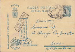 KING MICHAEL, MILITARY CENSORED, POST OFFICE NR 30, WW2, FREE MILITARY PC STATIONERY, ENTIER POSTAL, 1942, ROMANIA - World War 2 Letters