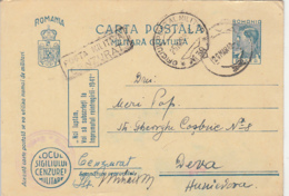 KING MICHAEL, MILITARY CENSORED, POST OFFICE NR 30, WW2, FREE MILITARY PC STATIONERY, ENTIER POSTAL, 1942, ROMANIA - World War 2 Letters