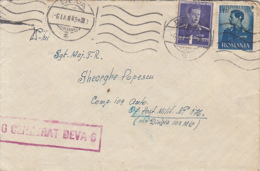 CENSORED DEVA NR 6, WW2, KING MICHAEL STAMPS ON COVER, 1943, ROMANIA - 2. Weltkrieg (Briefe)