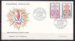 Droits De L'homme 1968 - Polynésie - FDC - Brieven En Documenten