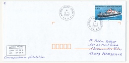 TAAF - Env. Affr 0,46 Marion Dufresne - Obl Alfred Faure Crozet - 9/4/2002 - Storia Postale