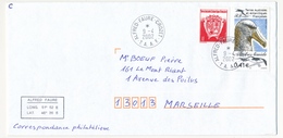 TAAF - Env. Affr 0,05e Armoiries + 0,41e Albatros Timide - Obl Alfred Faure Crozet - 9/4/2002 - Storia Postale