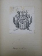Ex-libris Héraldique XIXème - Allemagne - Devise "Wahr Und Unerschrocken" - Bookplates