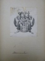 Ex-libris Héraldique XIXème - Allemagne - Devise "Wahr Und Unerschrocken" - Ex-Libris