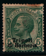 93575) ITALIA-5C. Emissioni Ordinarie Soprastampate Tripoli Di Barberia - Dicembre 1909 -UN PEZZO-MLH* - Non Classés