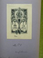 Ex-libris Héraldique XIXème - Angleterre - Devise "Fac Et Spera - Cassis Tutissima Virtus" - Lettre MPE - Exlibris
