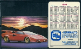 1991 Pocket Poche Calendar Calandrier Calendario Portugal Carros Hermiauto Carregado - Grand Format : 1991-00