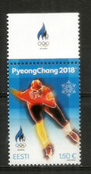 Olympics PyeongChang 2018.  Special Issue Estonia, High Face Value.  Mint ** - Inverno 2018 : Pyeongchang